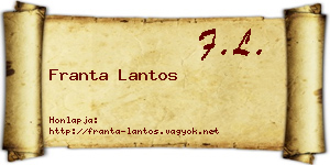 Franta Lantos névjegykártya